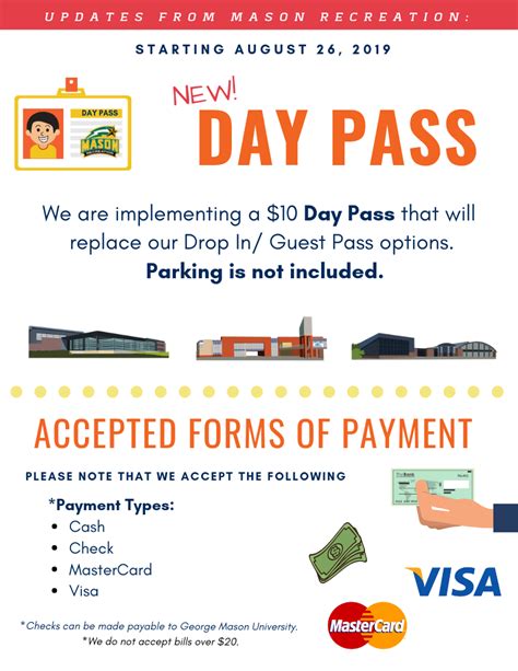 New Day Pass Options Available Recreation