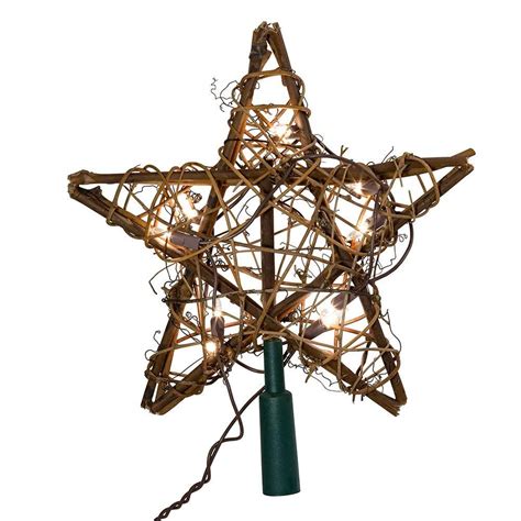 Kurt Adler 10 Light Indoor Rattan Natural Star Treetop To Check Out