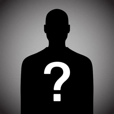 Premium Vector Anonymous Man Black Silhouette With Question Mark