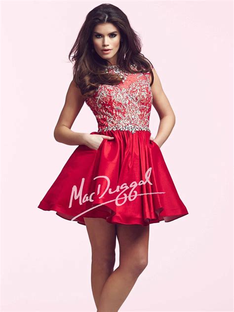 A collection of classic designs curated with a youthful sophistication that both marks the moment and redefines tomorrow. Mac Duggal 82226N Short Dress with Bling: French Novelty