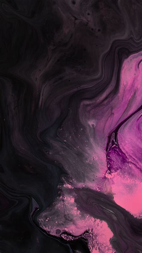 Download Wallpaper 1350x2400 Paint Stains Pink Black