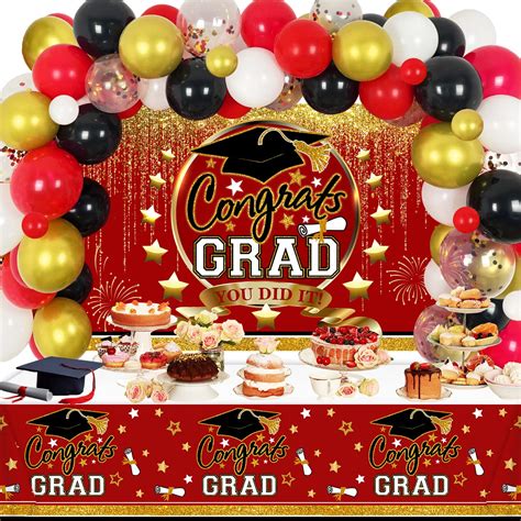 Buy Graduation Party Decorations 2022 Redgraduation Balloon Garland