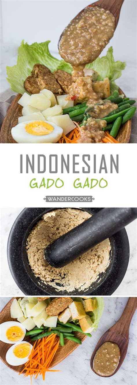 Indonesian Gado Gado Salad With Peanut Sauce Recipe Spicy Peanut Sauce Homemade Salads