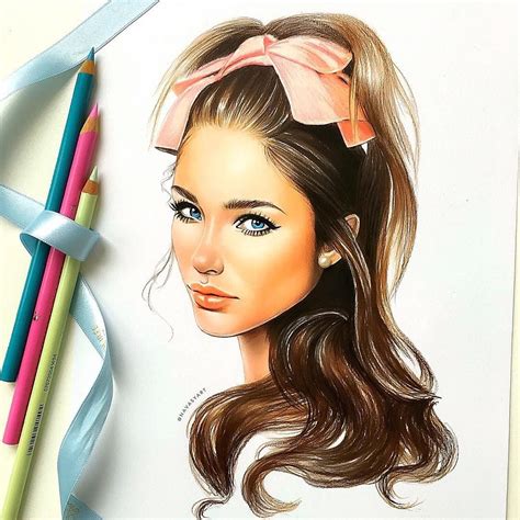 Girl Face Drawing Colored Pencil Artwork Color Pencil Drawing