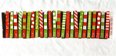 Advent Calendar Clothespins 25 Hand Painted Numbered Pegs Etsy Hand