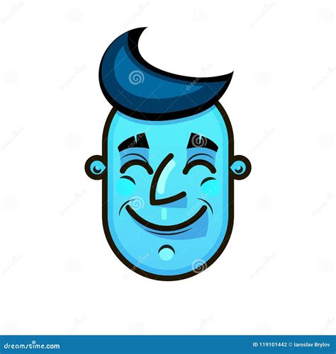 Blue Face Emotional Face Vector Stock Vector Illustration Of Blue