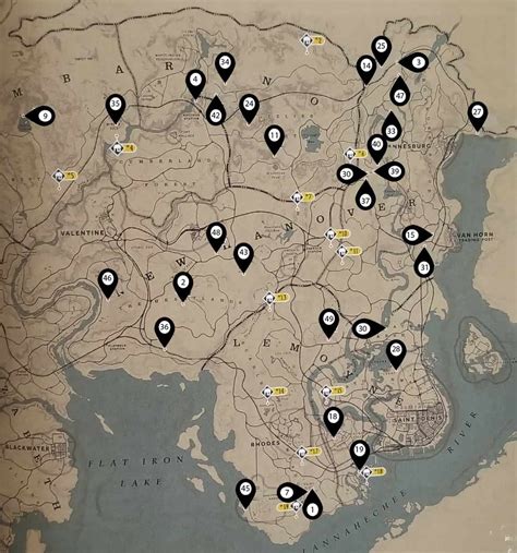 Red Dead Redemption 2 Bone Location Map
