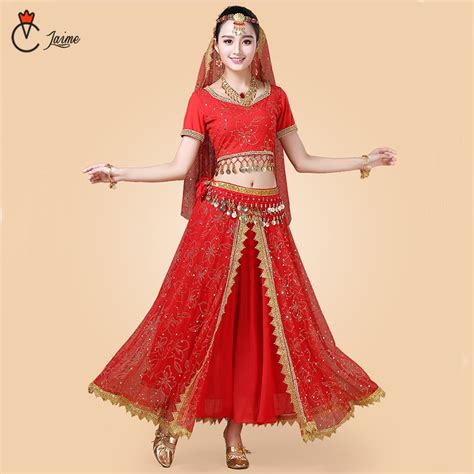 Indian Dance Costumes Bollywood Dress Sari Dancewear Womenchildren