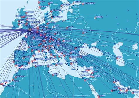 British Airways Route Map Europe And The Middle East