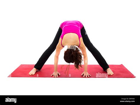 Wide Legged Forward Bend Pose Cut Out Stock Images And Pictures Alamy