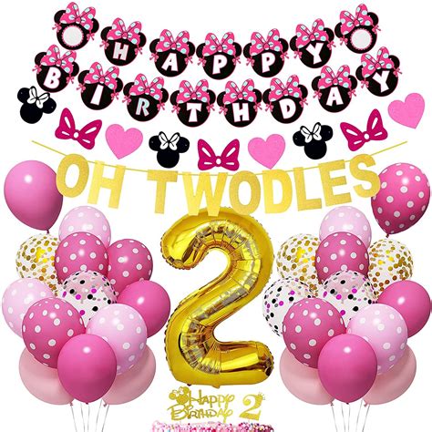 Minnie Mouse 2nd Birthday Party Decoration Supplies Oh Etsy