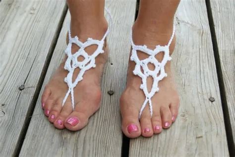 Simple Chic Beach Wedding Barefoot Sandals Crochet Barefoot Sandals