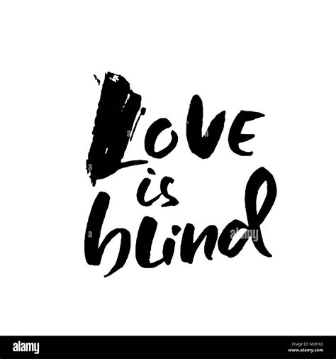 Love Is Blind Hand Drawn Brush Lettering Vector Modern Brush