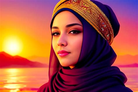 beautiful sexy arabic girl with hijab at sunset by ravadineum on deviantart