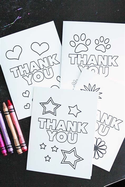 Free Printable Thank You Cards For Kids To Color And Send Thank You
