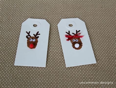 Diy Reindeer And Snowman Thumbprint Christmas Tags