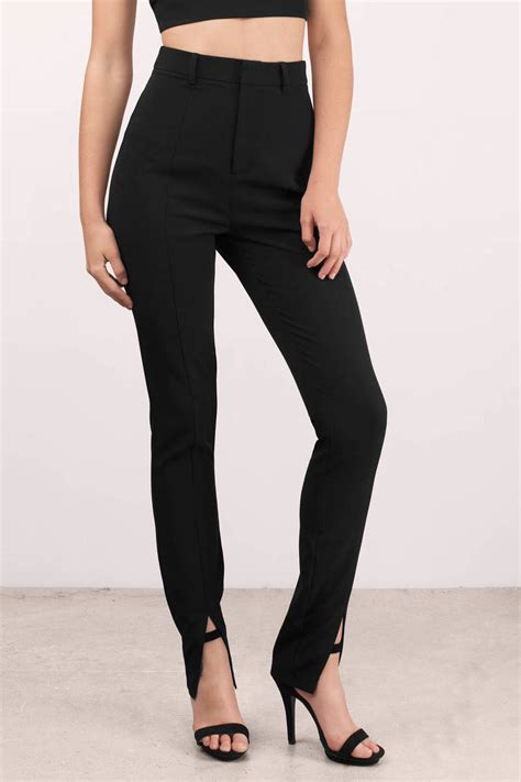 Black Pants Front Slit Pants Suit Pants Black Trousers 60