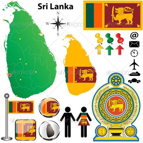 Sri Lanka Map Graphicriver Vector Of Sri Lanka Set With Detailed