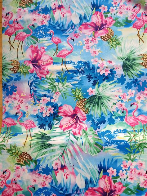Timeless Treasures Tropical Print Fabric Cornflower Crafts Tropical