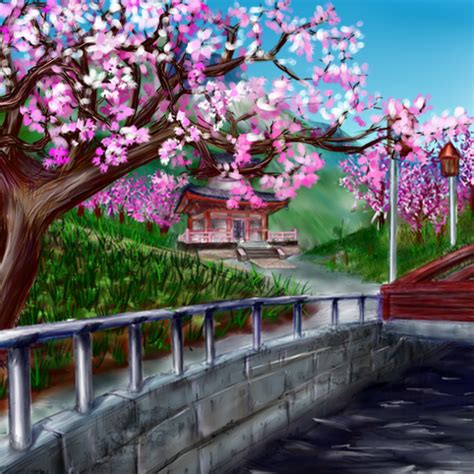 Trends For Anime Japanese Cherry Blossom Tree Wallpaper