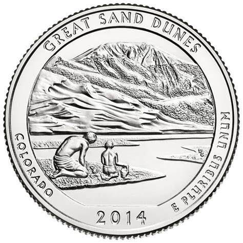 2014 D United States 25 Cent Great Sand Dunescolorado National Park