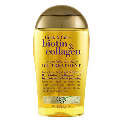 Ogx Thick And Full Biotin And Collagen Weightless Healing Oil Treatment 3