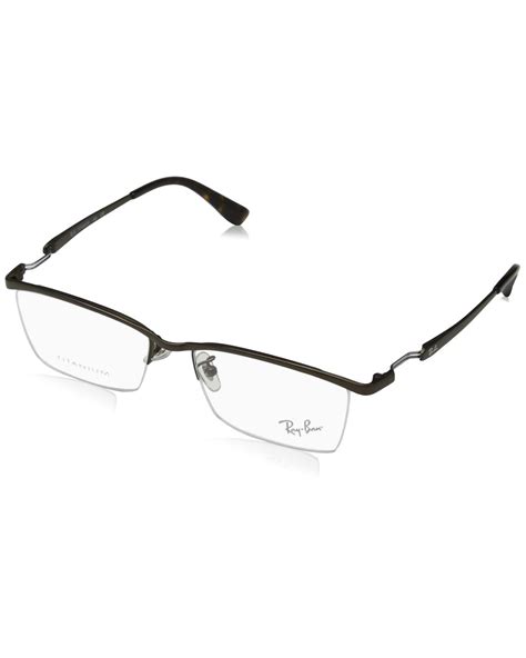 Ray Ban Rx8746d Rectangular Titanium Eyeglass Frames In Brown For Men Lyst