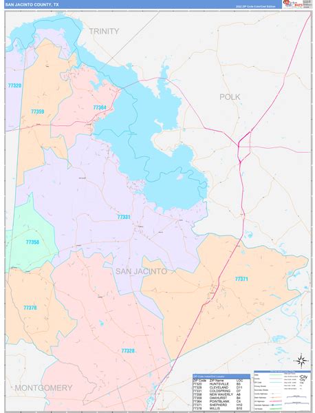 Wall Maps Of San Jacinto County Texas