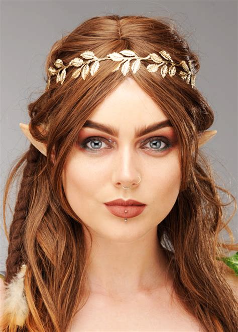 Woodland Elf Princess Gold Leaf Crown Headpiece