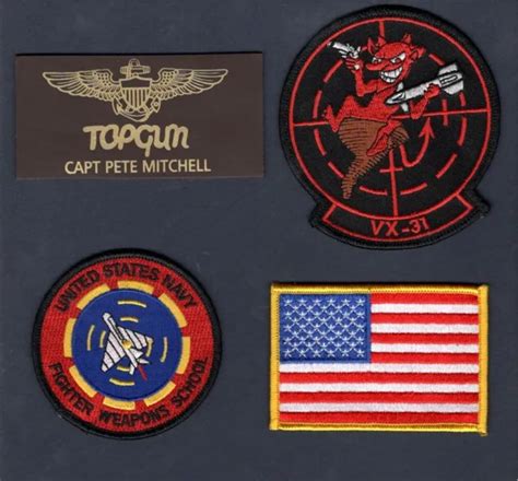 Captain Pete Maverick Mitchell Top Gun Us Navy Brown Tag Squadron Patch
