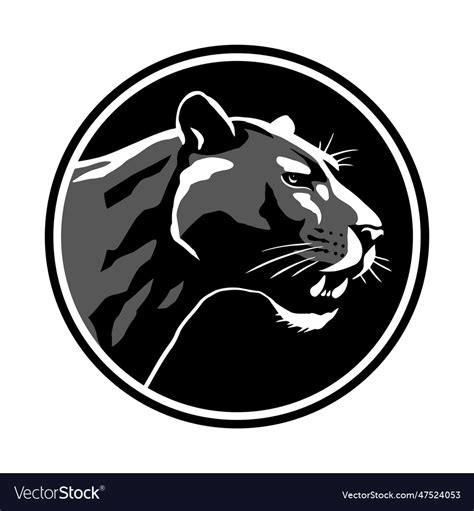 Black Panther Head Logo Emblem Royalty Free Vector Image