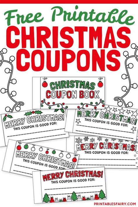 Free Printable Christmas Coupons Christmas Coupons Coupon Book