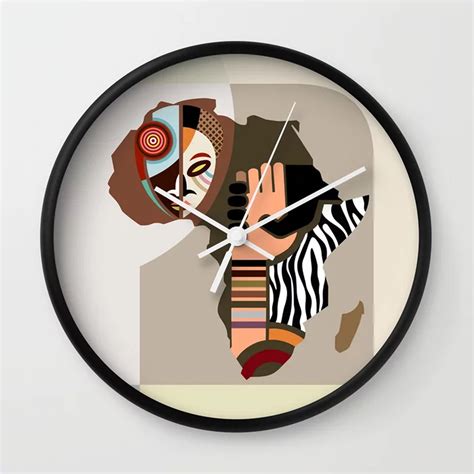 African Clock Décor Afrocentric T Pro Black Afrofuturism Art