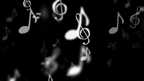 Animated Music Notes Move Vertically Black Stock Footage Video 100