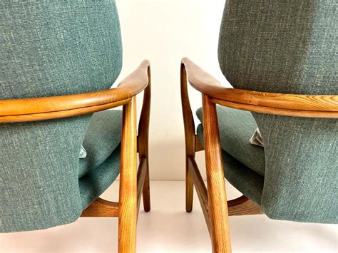 Wingback Lounge Chairs Attributed To Aksel Bender Madsen For Bovenkamp