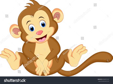 Cartoon Cute Monkey Sitting Stock Vector Royalty Free 394813141