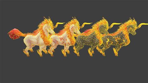 3d Model Fire Unicorns Vr Ar Low Poly Cgtrader