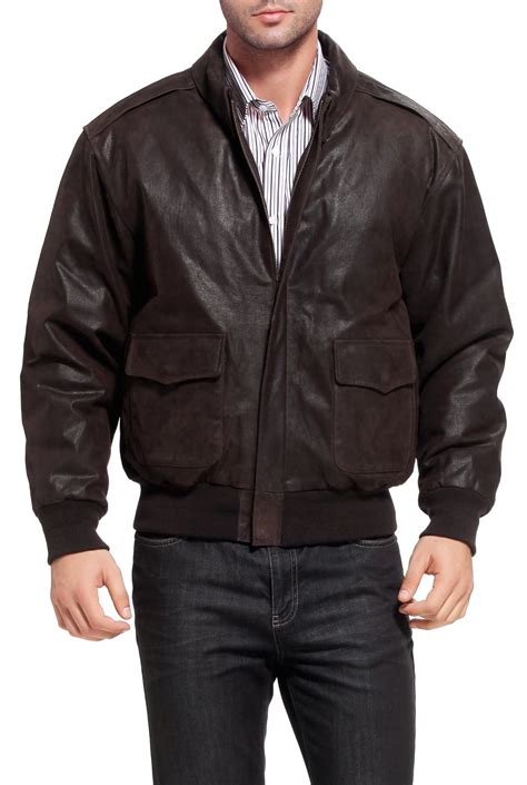 Landing Leathers Mens Air Force A 2 Leather Flight Bomber Jacket