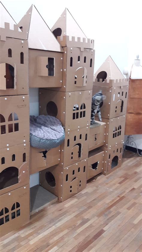 Pin By Kamila Leonczyk On Cardboard Cat Castle Cat Castle Cat House