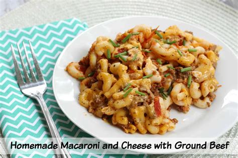 There's almost always some in the fridge; Homemade Macaroni and Cheese with Ground Beef Recipe - Little Miss Kate