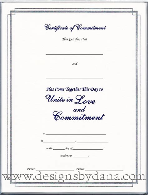 Keepsake Commitment 85 X 11 Inch Certificate Silver Border Blank