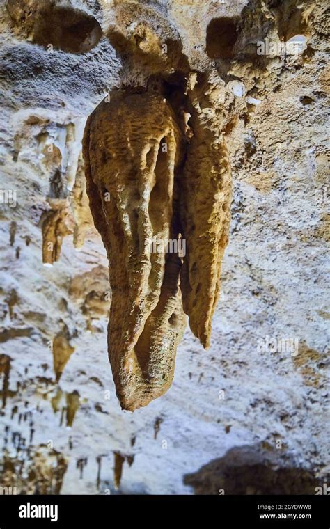 Stalactites Hanging From White Cave Ceiling Stock Photo Alamy