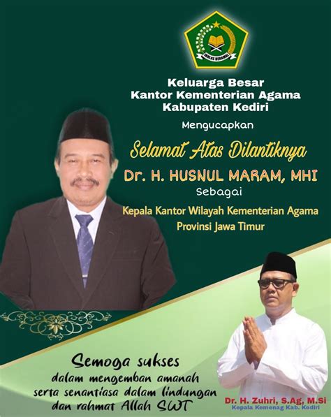 Selamat Atas Dilantiknya Dr H Husnul Maram M Hi Kantor Kementerian