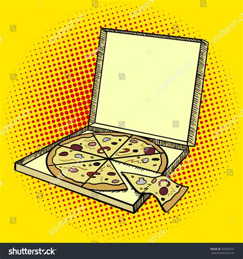 Pizza Box Pop Art Style Vector Stock Vector Royalty Free 359265701