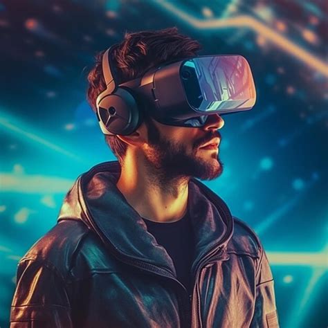 Premium Ai Image Futuristic Virtual Reality Concept Futuristic Man In Vr Glasses With 3d