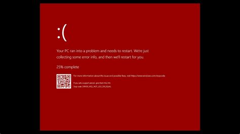 Microsoft Windows Red Screen Of Death Youtube