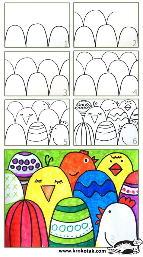 How To Make An Easy Easter Postcard Paaskaart Kunstlessen Doe Het