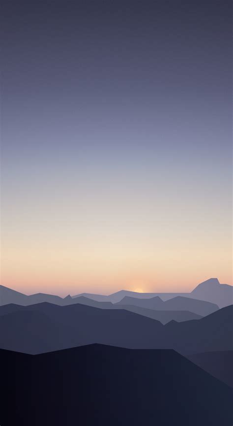 Download Wallpaper 1440x2630 Horizon Mountains Sunrise Sky Samsung