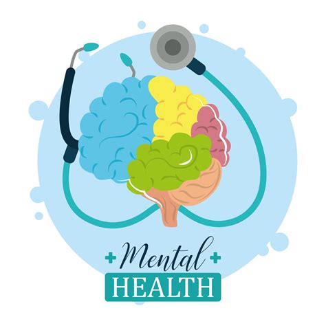 Día De La Salud Mental Estetoscopio Médico Y Cerebro Humano