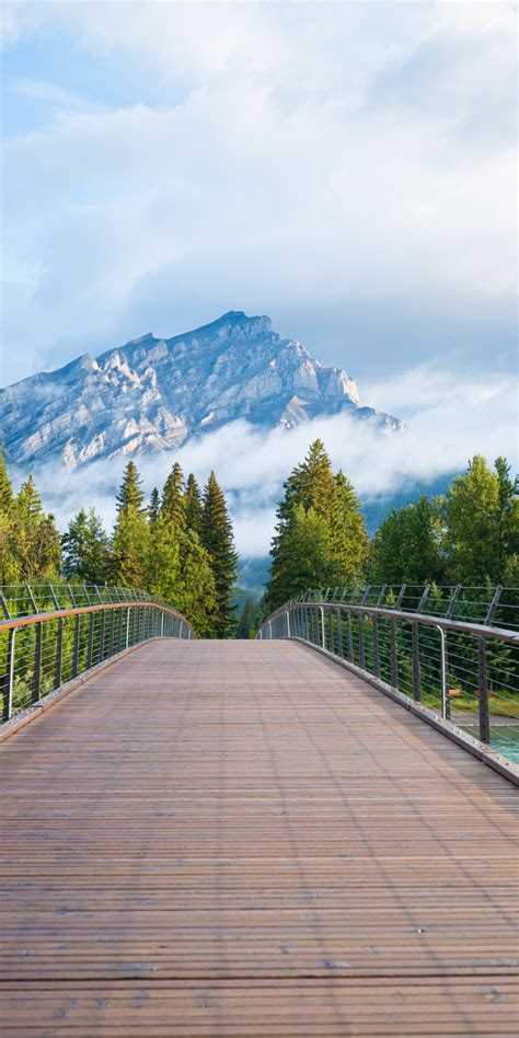 Wooden Bridge Wallpaper 4k Banff National Park Nature 4557